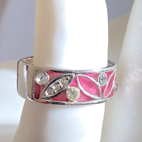 Vintage Cobalt Chrome pink shadow Ring. 6.5 - Picture 1 of 6